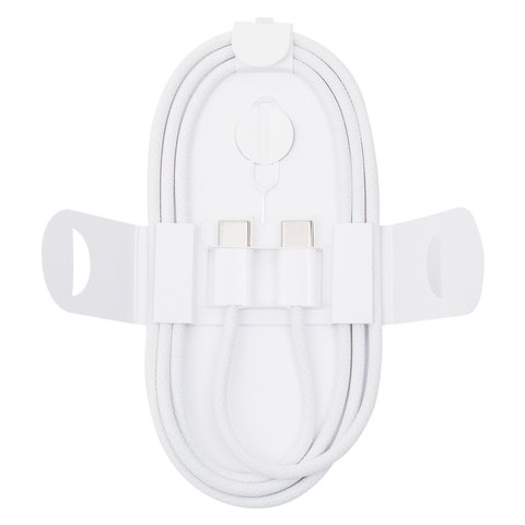 USB кабель, 2xUSB тип C, 100 см, 60 Вт, белый, в нейлоновой оплетке